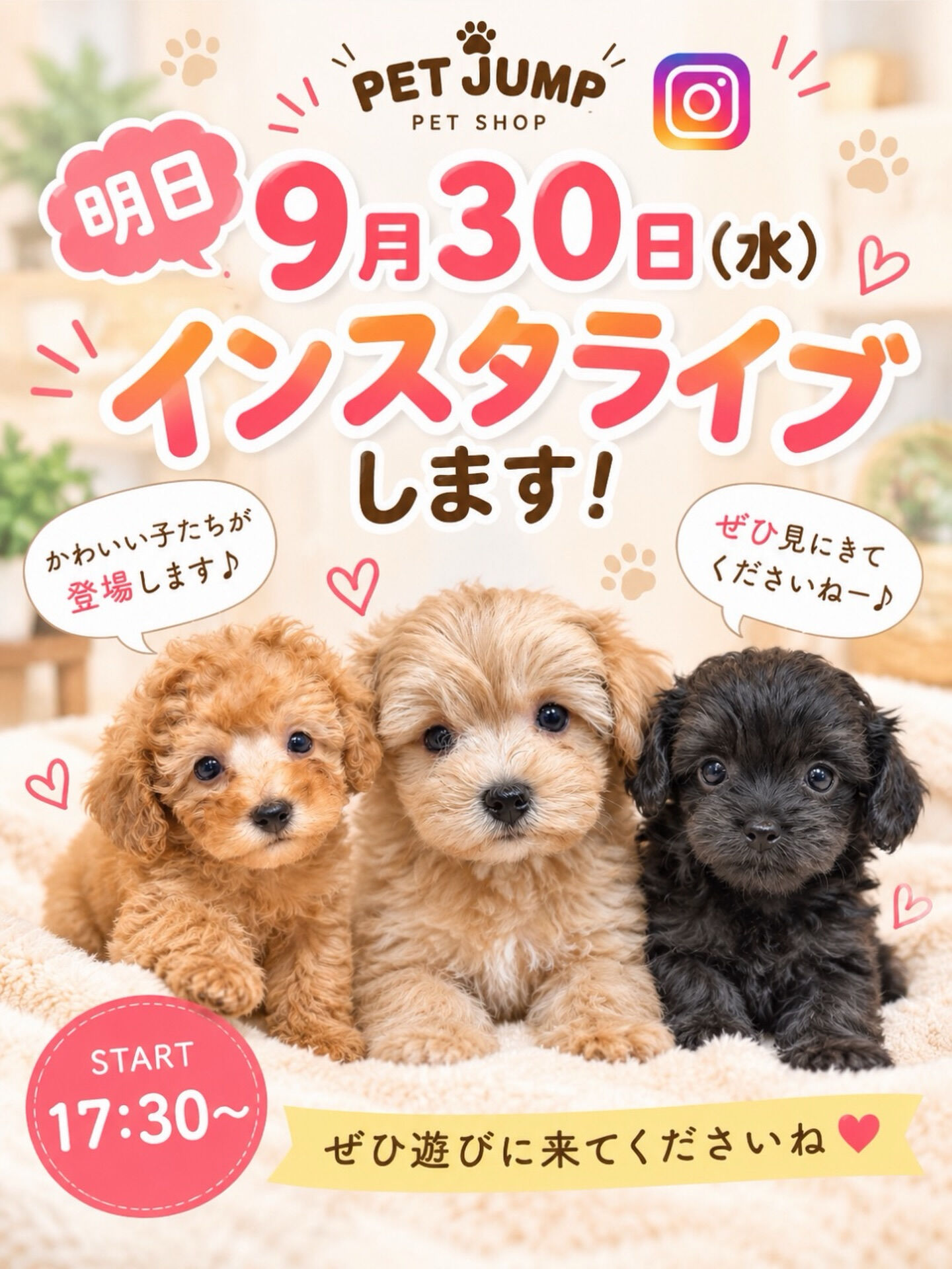 明日9月30日(水)17:30〜